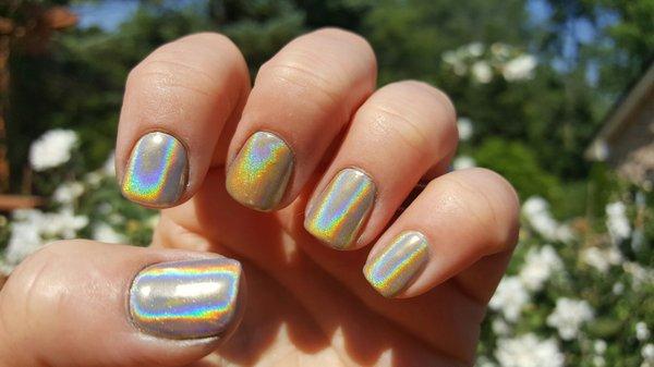 #cromenails  #crome  #mirrornails  #holographic  #unicornnails