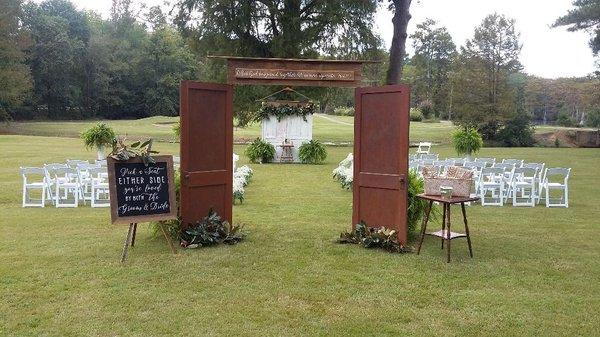 Wedding by the  pond