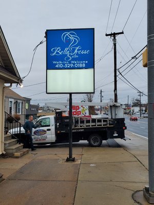 Illuminated Pole sign