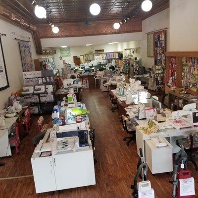 Large selection of sewing, quilting, and embroidery machines