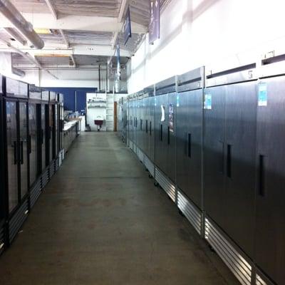 Hallway of fridges and display cases