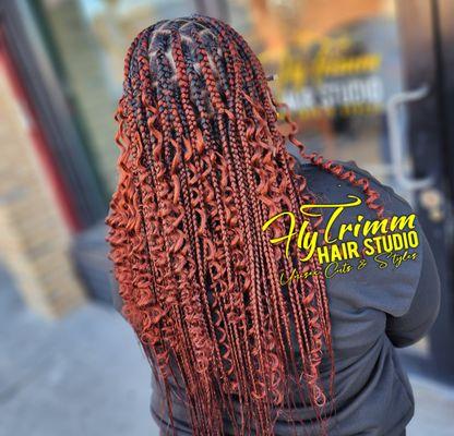 Knotless Boho Braids at Fly Trimm Hair Studio (Queens, NY)