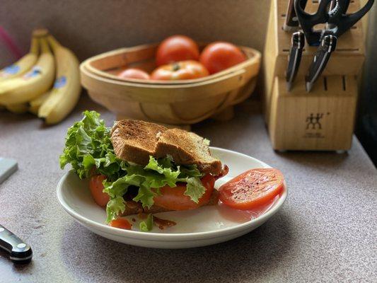 Fresh items from the farmers market made for a delicious lunch.