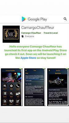 If you want to get there quicker follow this link. https://play.google.com/store/apps/details?id=com.app.camargochauffeur