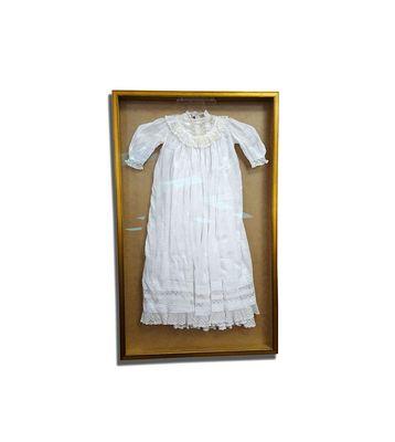 Family Heirloom Baptismal Gown in a Shadowbox Frame DeVaul's Fine Framing