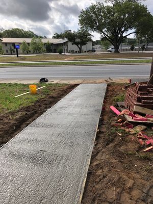 Concrete work on a pathway in Milton.