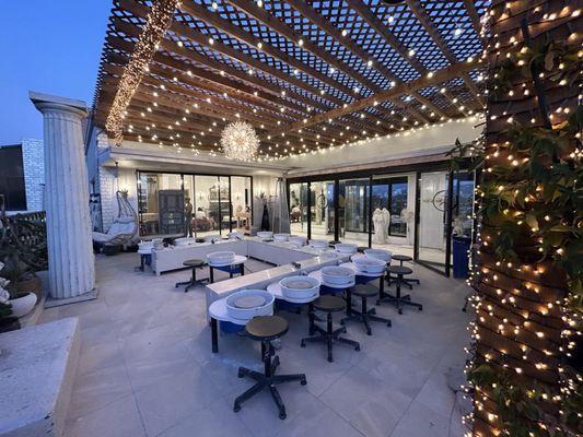 The outdoor area is only for private parties. So pretty!