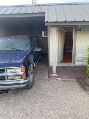 Little nook to back your vehicle into. I liked it because no one could access the inside of my camper top.