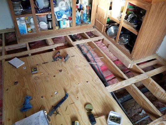 Floor joists, correcting issues to support tile floors in modular homes and trailers