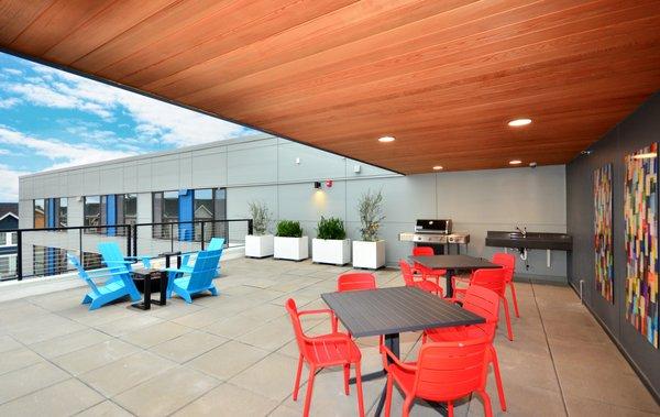 One of two roof top decks, featuring a year round BBQ grill.