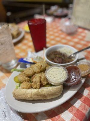 1/2 Shrimp Po'Boy w/ a Side & Drink Combo - Red Beans & Rice