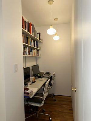 Finished painted office area