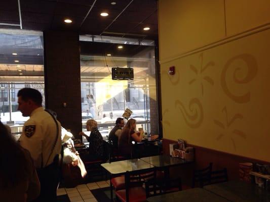 Dining area, looking towards courthouse.