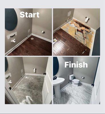 1/2 Bath Floor Remodel