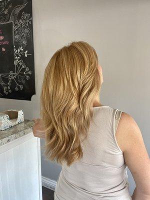 Strawberry blonde with highlights