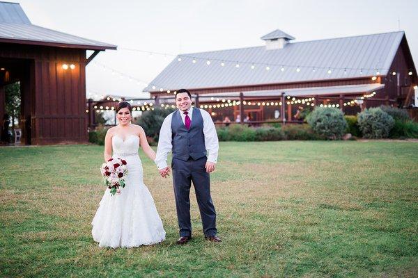 Barn style wedding with gorgeous outdoor area