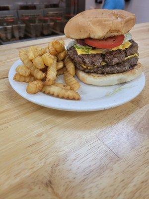 Burger and fries