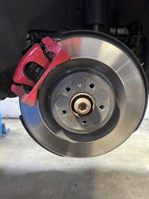 Before Audi S7 rear brake pads and rotors