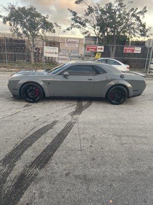 The windows are tinted on this hellcat redeye