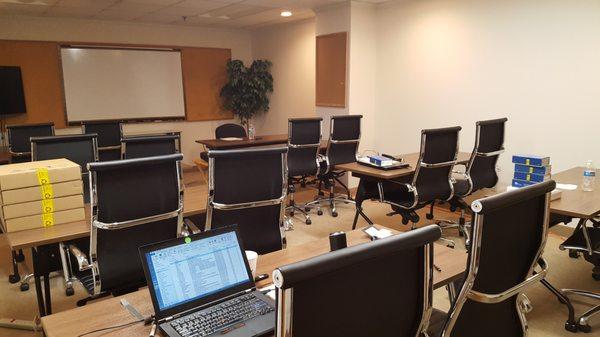 Board Room set up classroom style at Sobon & Associates