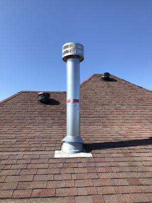 Chimney pipe installed