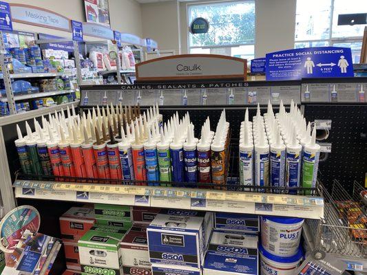 Caulk selection is varied.