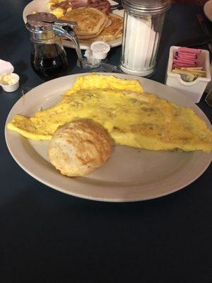 Western omelet with biscuit