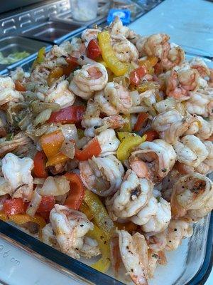 Shrimp fajitas