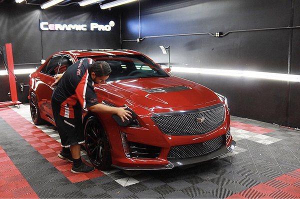 2017 Cadillac CTS V during the Ceramic Coating Process!