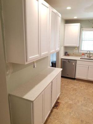 Bare wood to white cabinets