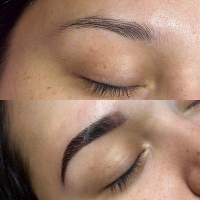 Brow lamination and tint