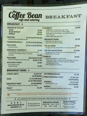 Coffee Bean's Eat Fit Breakfast Menu -- the Eat Fit seal indicates the healthiest options!