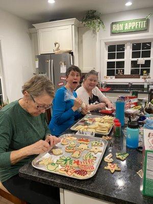 Cookie making on the kitchen island