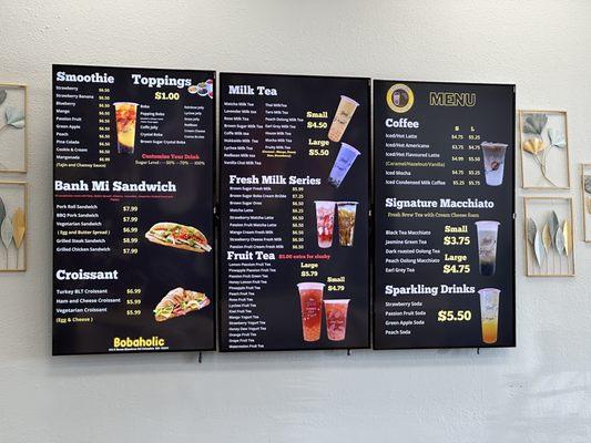 Menu board.