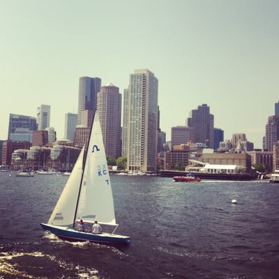 View from the boat to Charlestown.