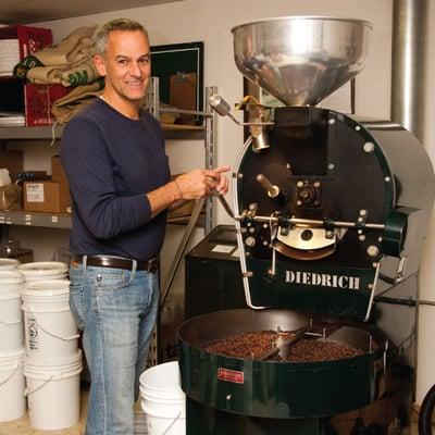 Joe Reiser with our coffee roaster.