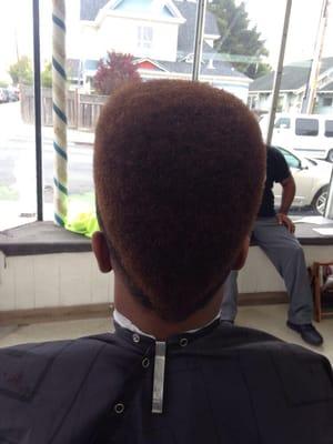 The back of a high top Mohawk