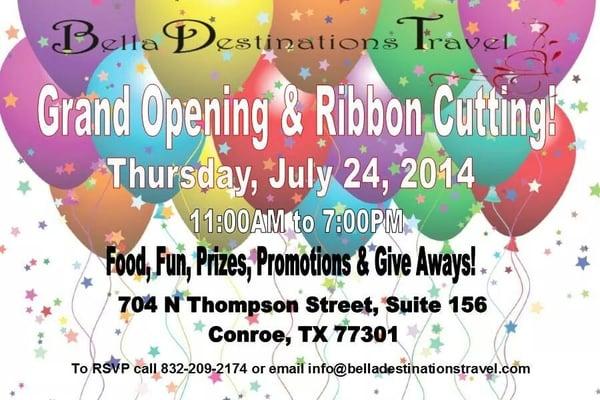 Please join us! Ribbon cutting with Conroe Chamber at 1:30PM!