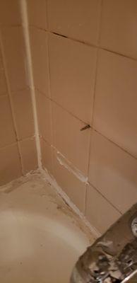 Screw that went through the the bathroom tile