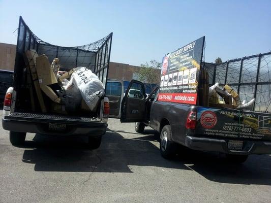 Trucks ready for delivery.