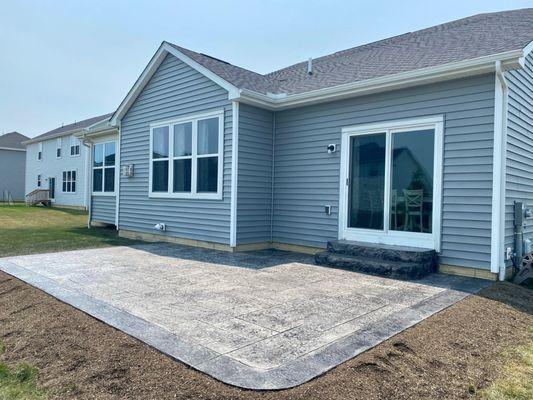 Stamped concrete with steps