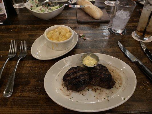 Twin Filets, Macaroni & Cheese, Bottomless Lexingtonian Salad The dinner of champions!