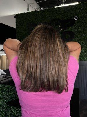 Balayage on brown hair