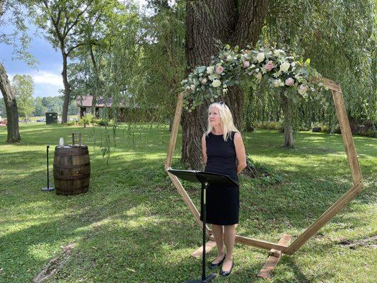 Wedding officiant at Barnwood