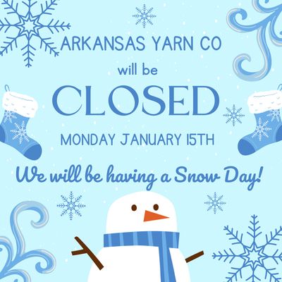 We will be closed Monday January 15th due to inclement weather. We are sorry for any inconvenience