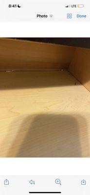 Debris in drawer