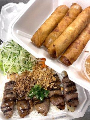 Spring rolls and beef Vermicelli