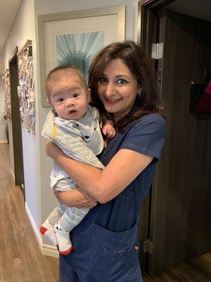 Komal with baby Matthew