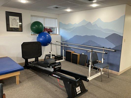 Like the Pilates reformer...with the backdrop of mountains!