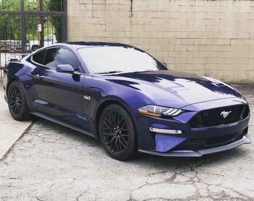 This beautiful Ford Mustang tinted in ceramic all the way around.